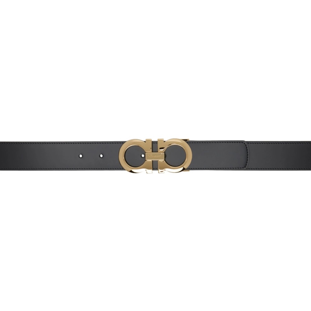 FERRAGAMO Black & Brown Gancini Reversible Belt